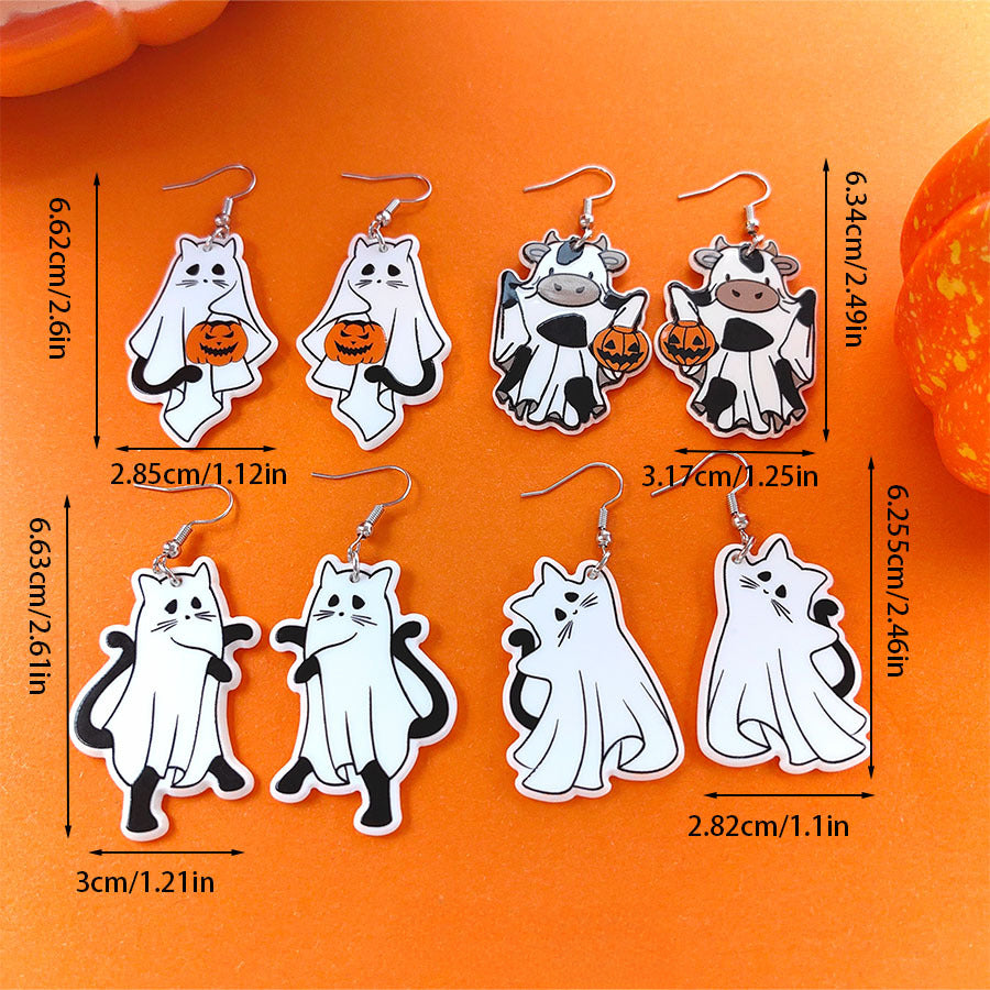 Wholesale Halloween Ghost Acrylic Earrings ACC-ES-Xizhao006