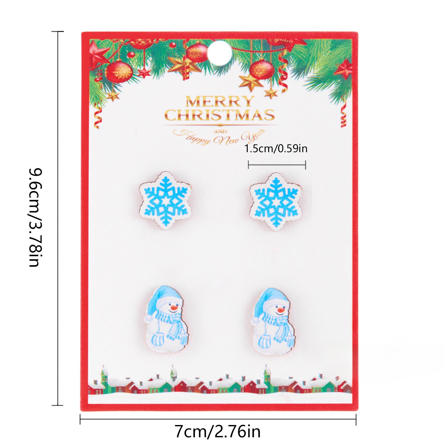 Wholesale Christmas Snowman Snowflake Wood Earrings Set ACC-ES-YingHao001