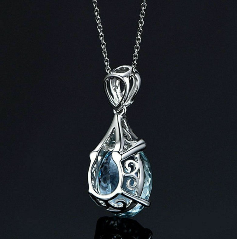 Wholesale Carat Aquamarine Pendant Women' s Diamond Color Gemstone Pendant Valentine' s Day Gift Jewelry