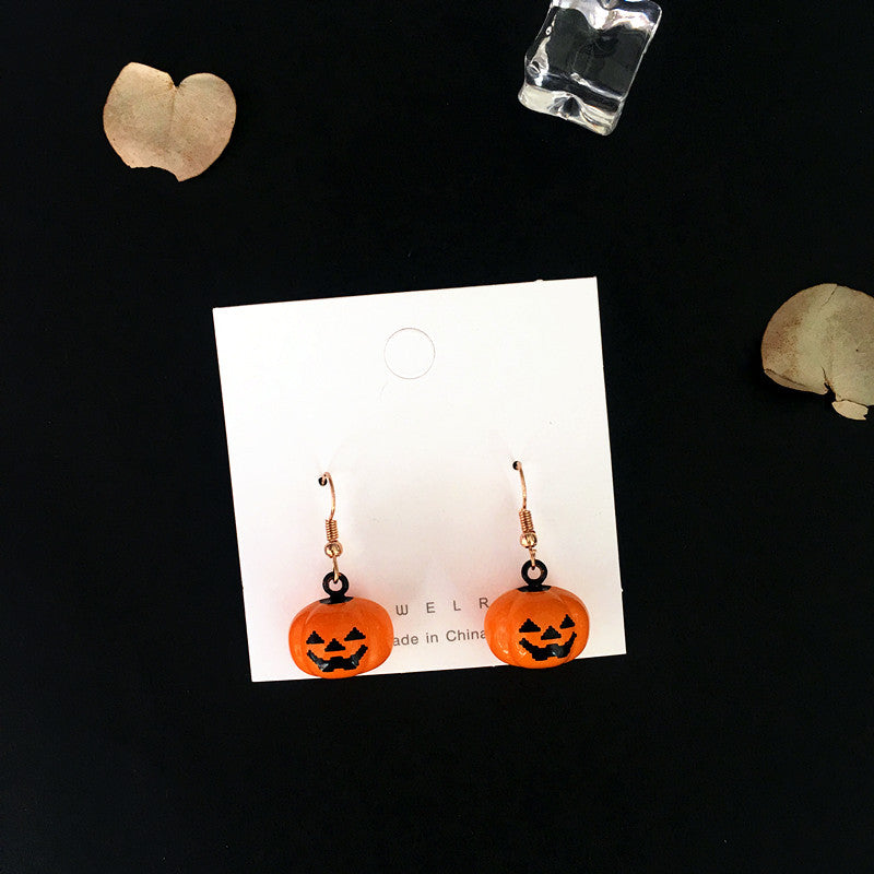 Wholesale Halloween Creative earrings funny pumpkin bell earrings