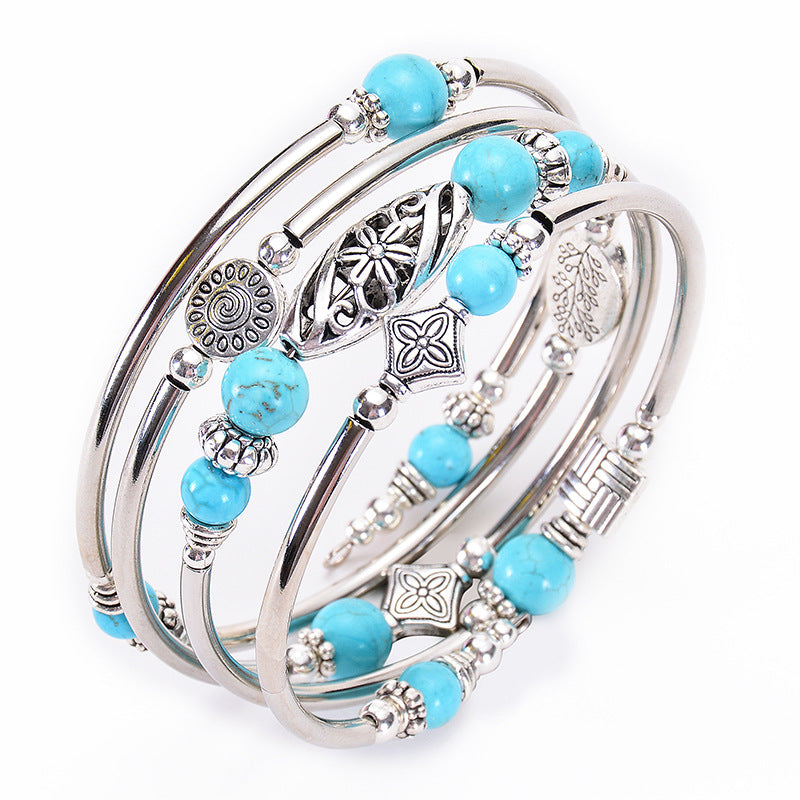 Wholesale Natural Turquoise Wrap Bracelet ACC-BT-Duoy005