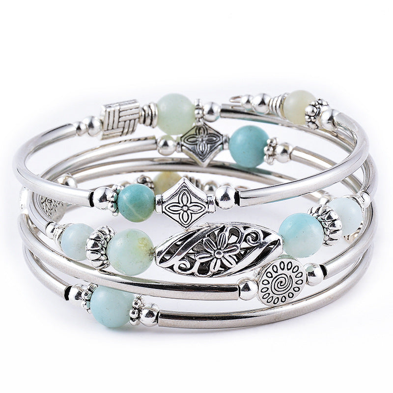 Wholesale Natural Turquoise Wrap Bracelet ACC-BT-Duoy005