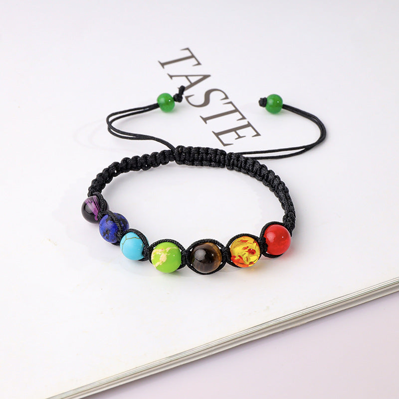Wholesale Rainbow Colorful Yoga Energy Braided Bracelet ACC-BT-Ceya002
