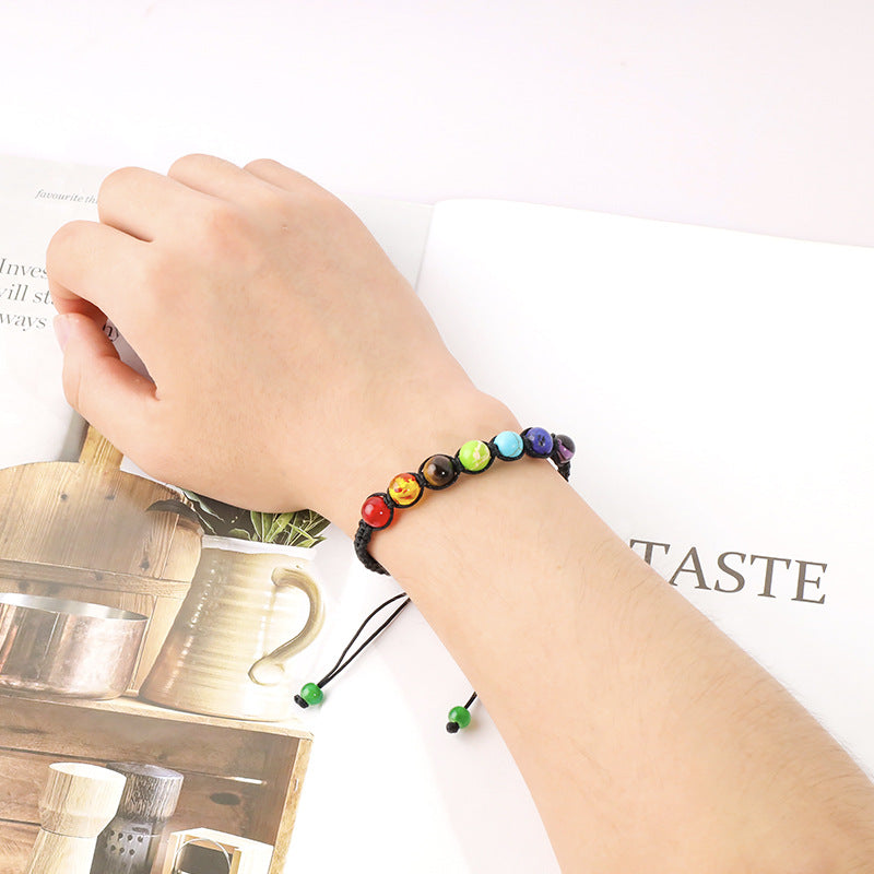 Wholesale Rainbow Colorful Yoga Energy Braided Bracelet ACC-BT-Ceya002