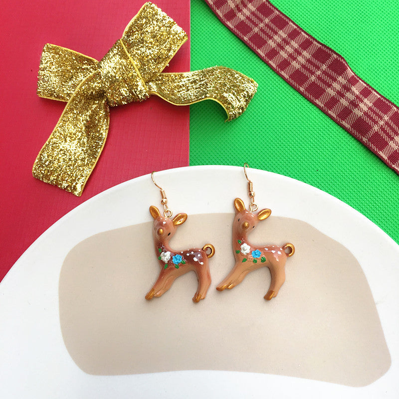 Wholesale Christmas asymmetrical clip earrings