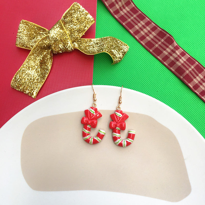 Wholesale Christmas asymmetrical clip earrings