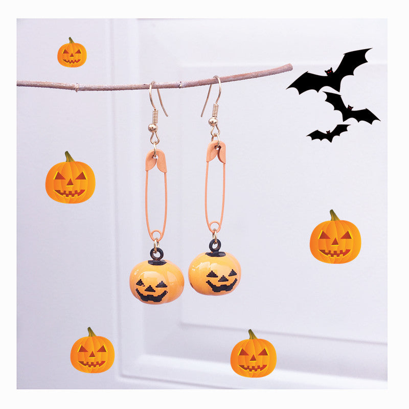Wholesale Halloween Creative earrings funny pumpkin bell earrings