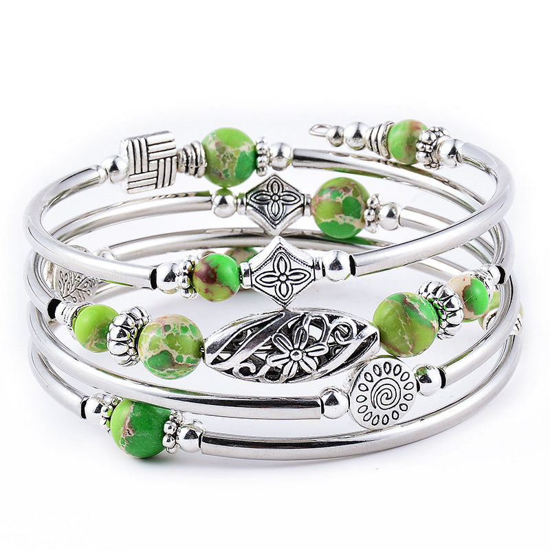 Wholesale Natural Turquoise Wrap Bracelet ACC-BT-Duoy005