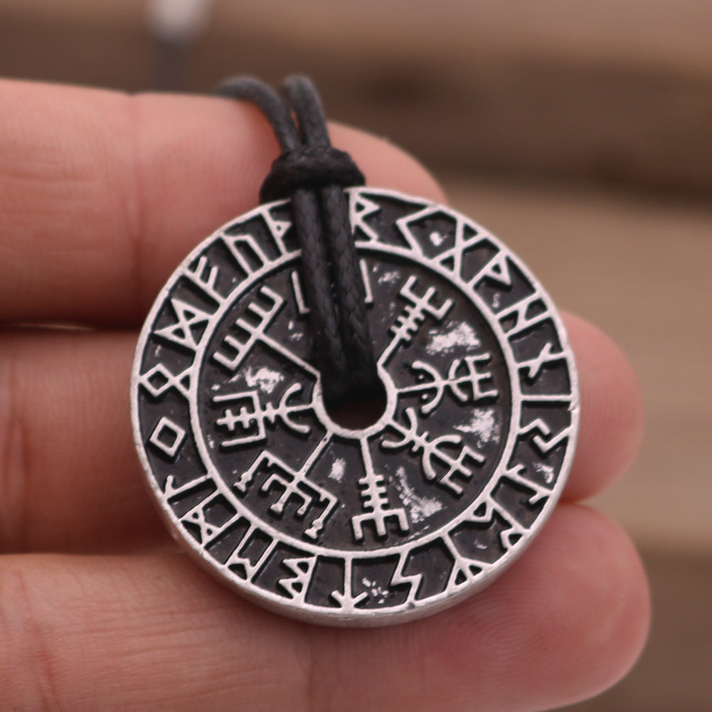 Wholesale Rune Compass Hollow Pendant Alloy Necklaces ACC-NE-Hongg002