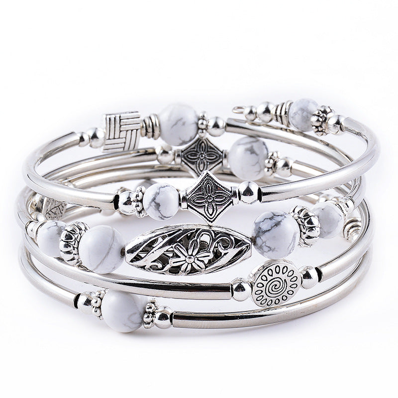 Wholesale Natural Turquoise Wrap Bracelet ACC-BT-Duoy005