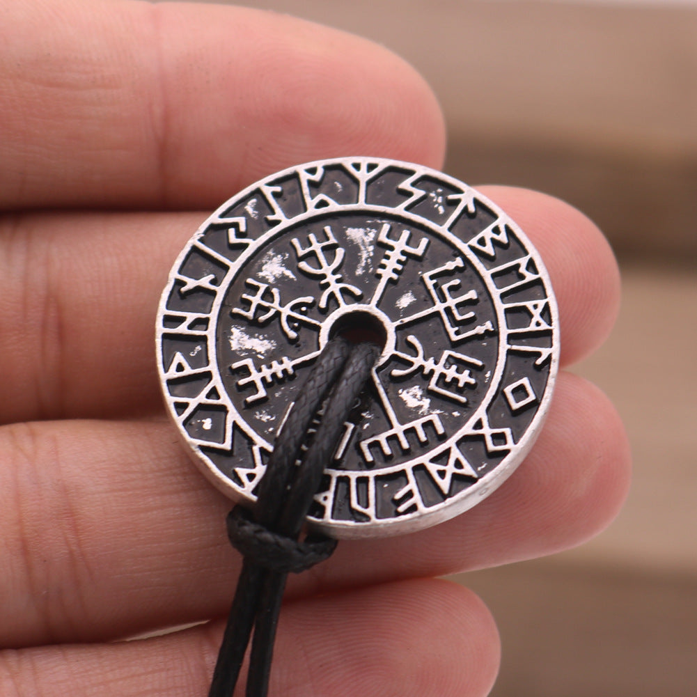 Wholesale Rune Compass Hollow Pendant Alloy Necklaces ACC-NE-Hongg002