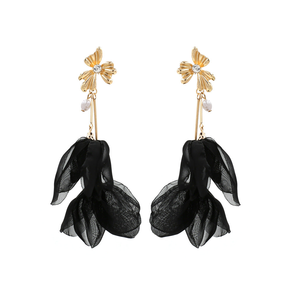 Wholesale handmade fabric flower earrings