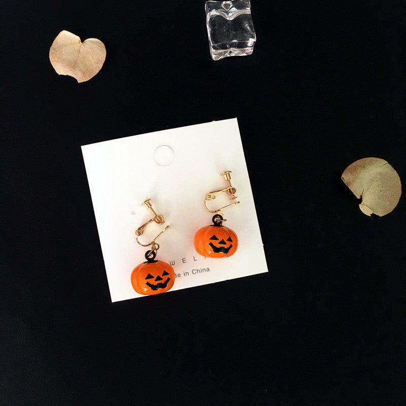 Wholesale Halloween Creative earrings funny pumpkin bell earrings