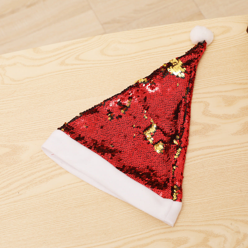 Wholesale Christmas Double-sided Flip Sequin Hat Colorful Bead Pick Christmas Hat ACC-HT-Qimin001