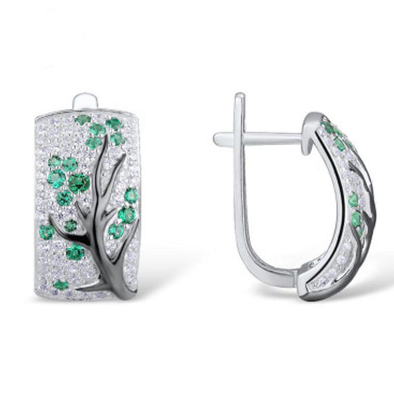 Wholesale  oil drops Diamond plum blossom earrings