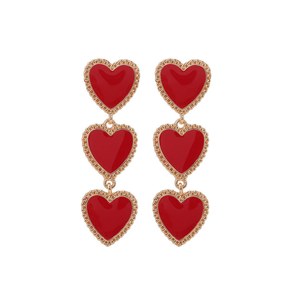 Wholesale Vintage Oil Dripping Love Long Earrings ACC-ES-Huil003