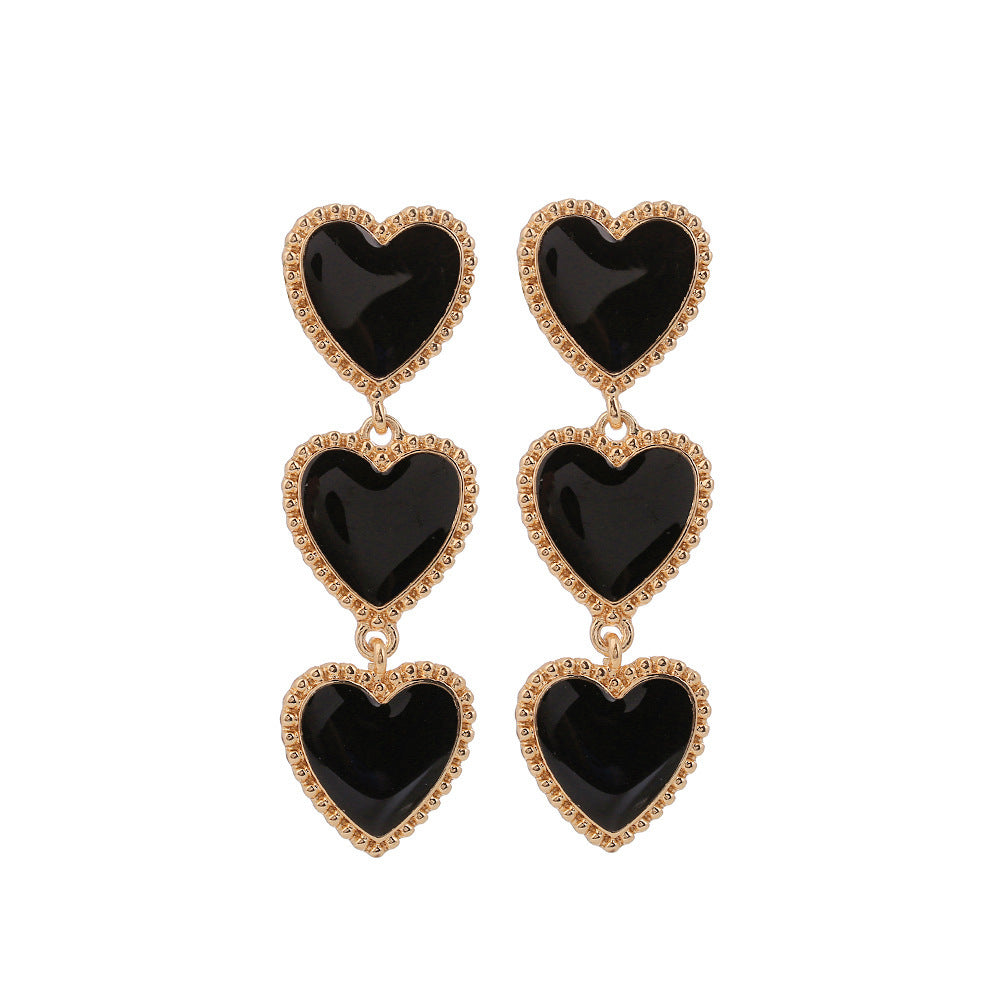 Wholesale Vintage Oil Dripping Love Long Earrings ACC-ES-Huil003
