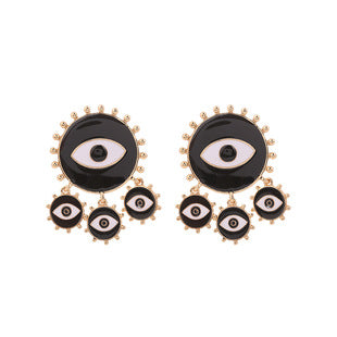 Wholesale Alloy Dripping Oil Devil Eye Eye Earrings Ear Studs ACC-ES-Huil007