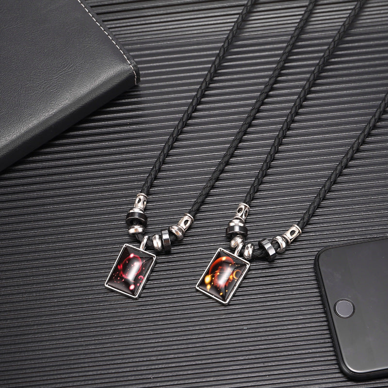 Wholesale Twelve Constellations Starry Sky Luminous Retro Necklace ACC-NE-Pufei004