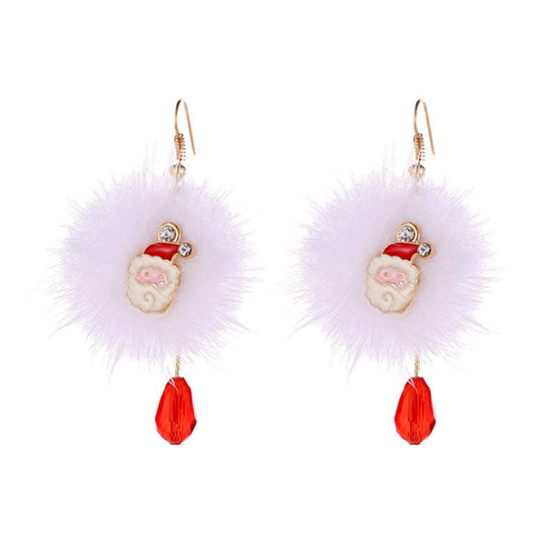 Wholesale  plum blossom deer red Christmas earrings