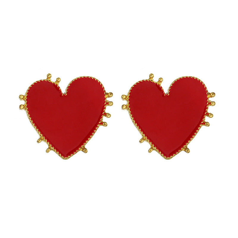 Wholesale Vintage Alloy Nectarine Heart Shaped Earrings ACC-ES-Huil002