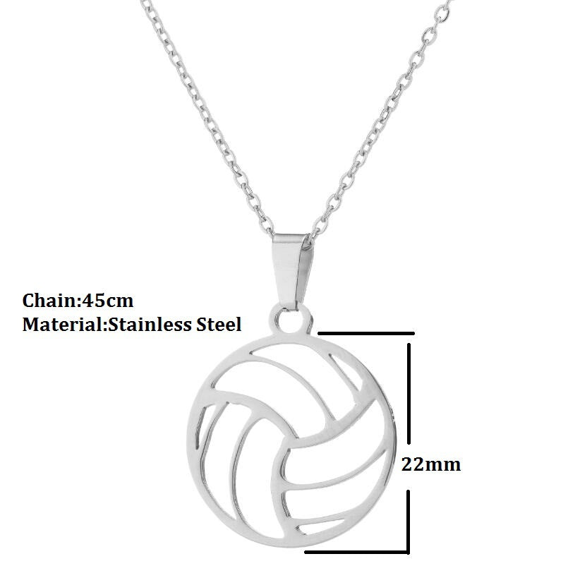 Wholesale  sports accessories volleyball stainless steel pendant necklace