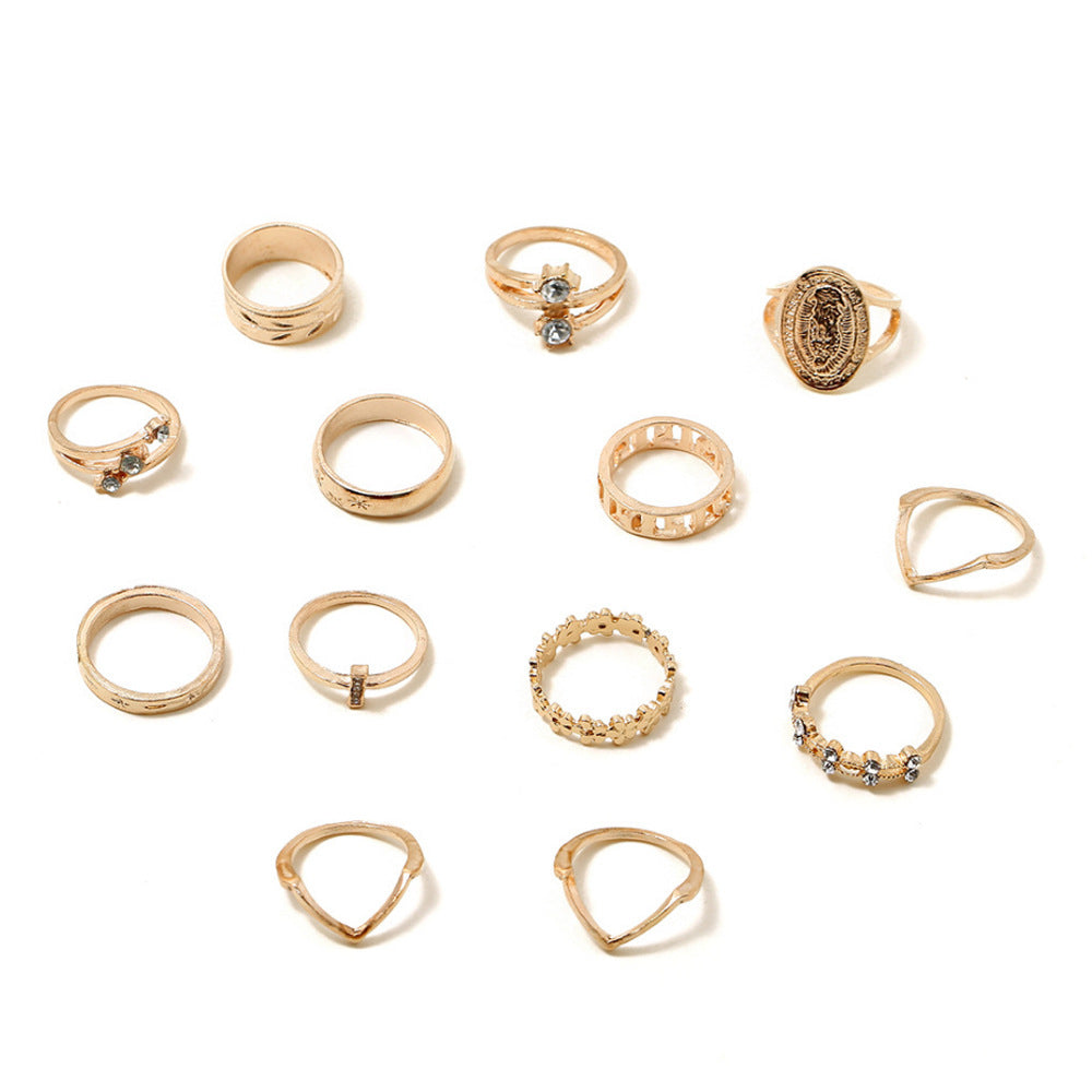 Wholesale  Diamonds and Alloy Joint Rings 13-Piece Set