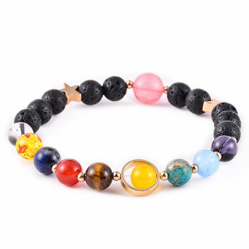 Wholesale Cosmic Galaxy Sun Agate Natural Stone Adjustable Bracelet ACC-BT-Duoy007