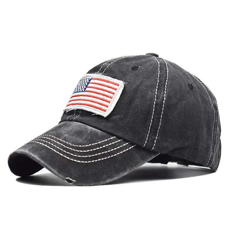 Wholesale Pure Cotton Washed Denim Baseball Flag Cap