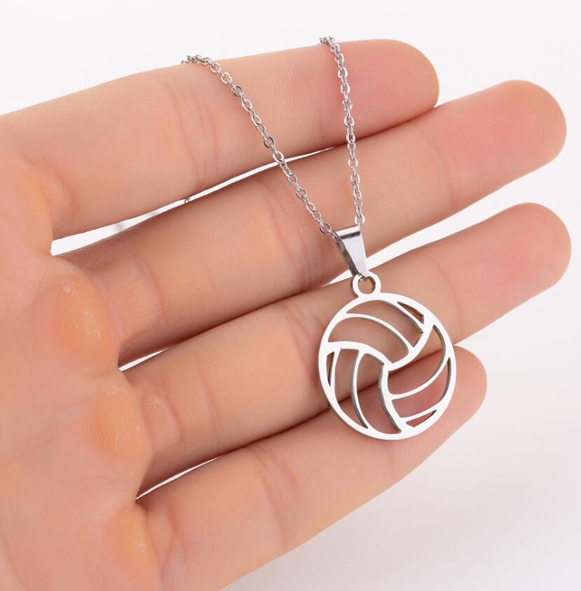 Wholesale  sports accessories volleyball stainless steel pendant necklace