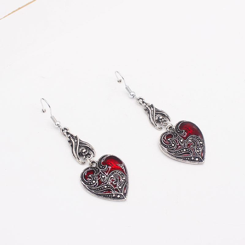 Wholesale Christmas Alloy Gothic Style Bat Oil Drop Heart Shape Earrings