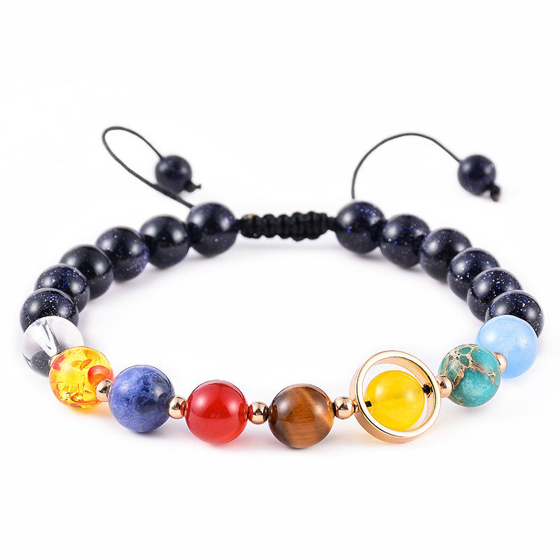 Wholesale Cosmic Galaxy Sun Agate Natural Stone Adjustable Bracelet ACC-BT-Duoy007