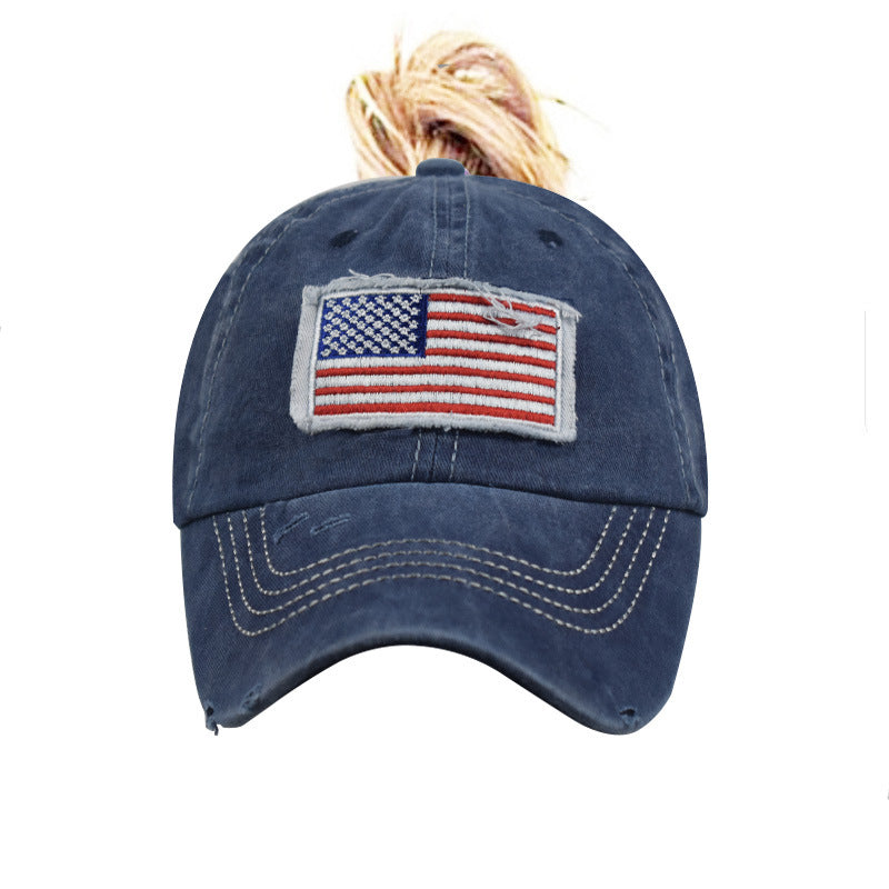 Wholesale Pure Cotton Washed Denim Baseball Flag Cap