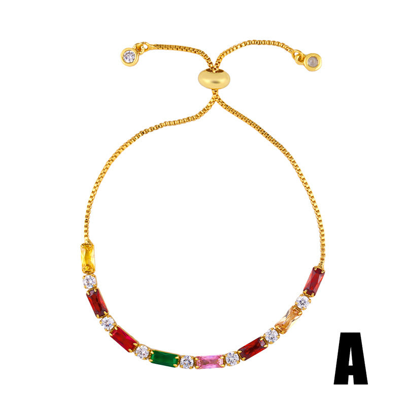 Wholesale Diamond-encrusted cubic zirconia heart and cross crown bracelet