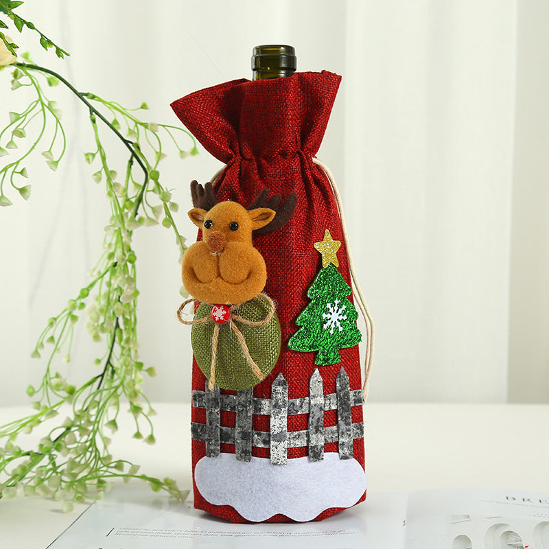 Wholesale Christmas Party Supplies Christmas Decorations Old Man Red Wine Bag