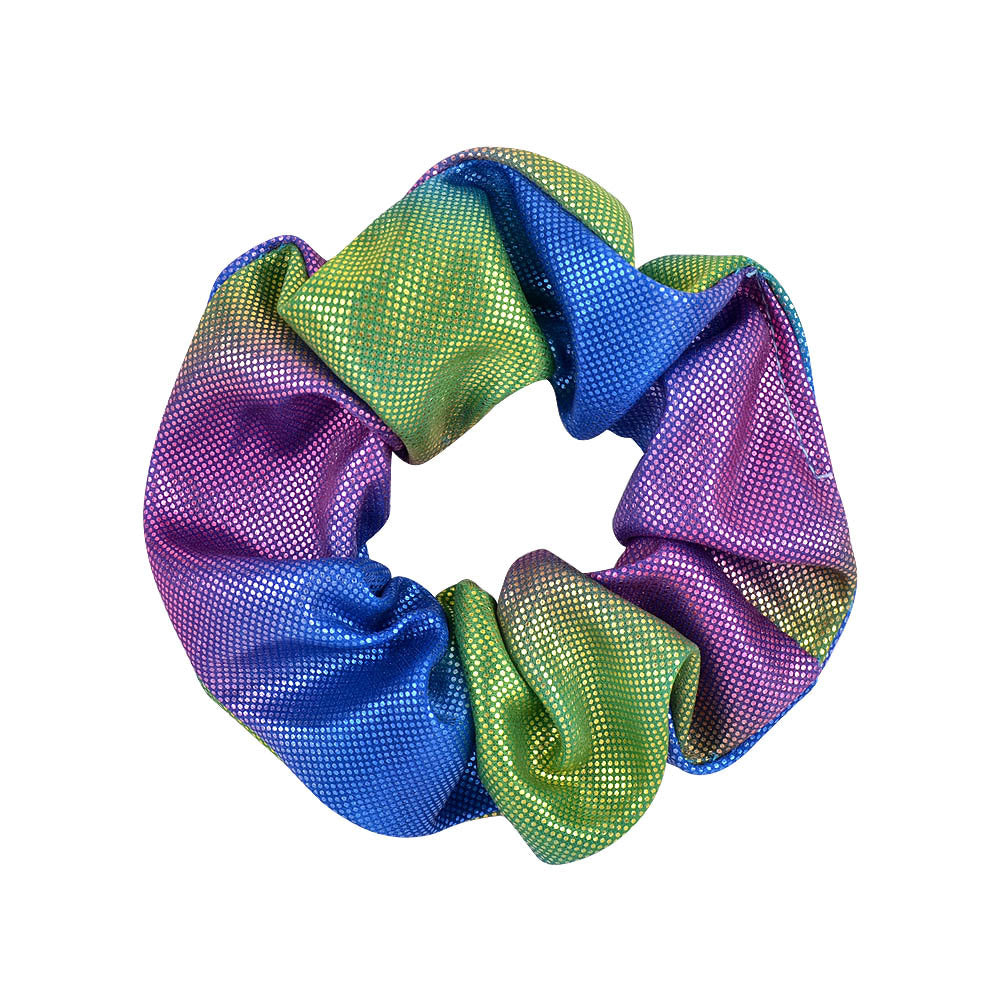 Wholesale 12pcs 16-color Hot Stamping Two-color Gradient Laser Fabric Hair Scrunchies ACC-HS-YaLun003