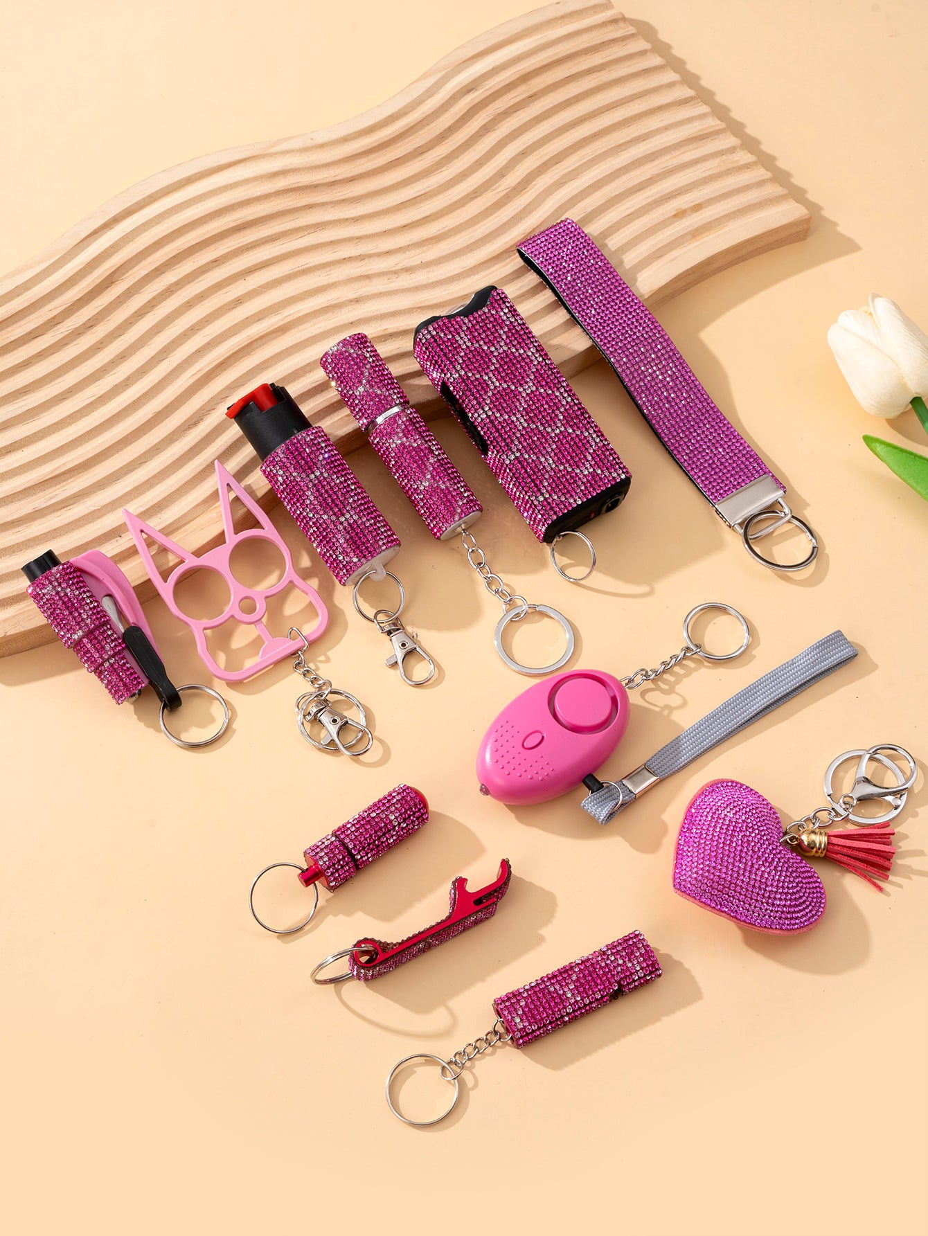 Wholesale Outdoor DIY Keychain 11-piece Set Jewelry Accessories Bottle Convenient Keychain Pendant ACCVIP-KC-ZhiYa020