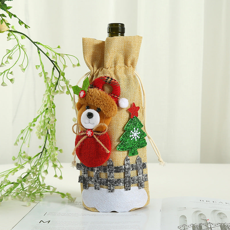 Wholesale Christmas Party Supplies Christmas Decorations Old Man Red Wine Bag