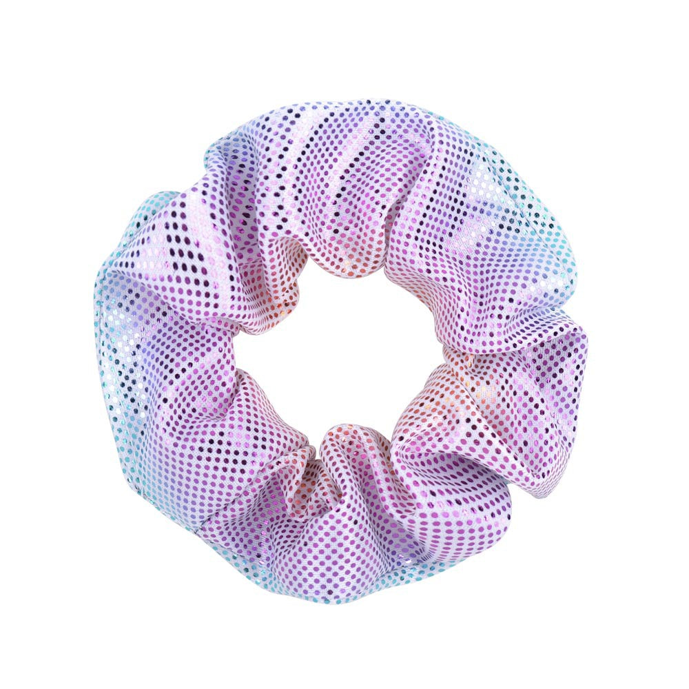 Wholesale 12pcs 16-color Hot Stamping Two-color Gradient Laser Fabric Hair Scrunchies ACC-HS-YaLun003