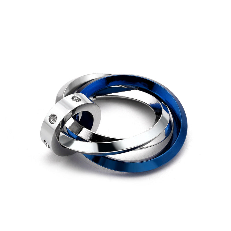 Wholesale Three-Ring Pendant Titanium Steel Necklace