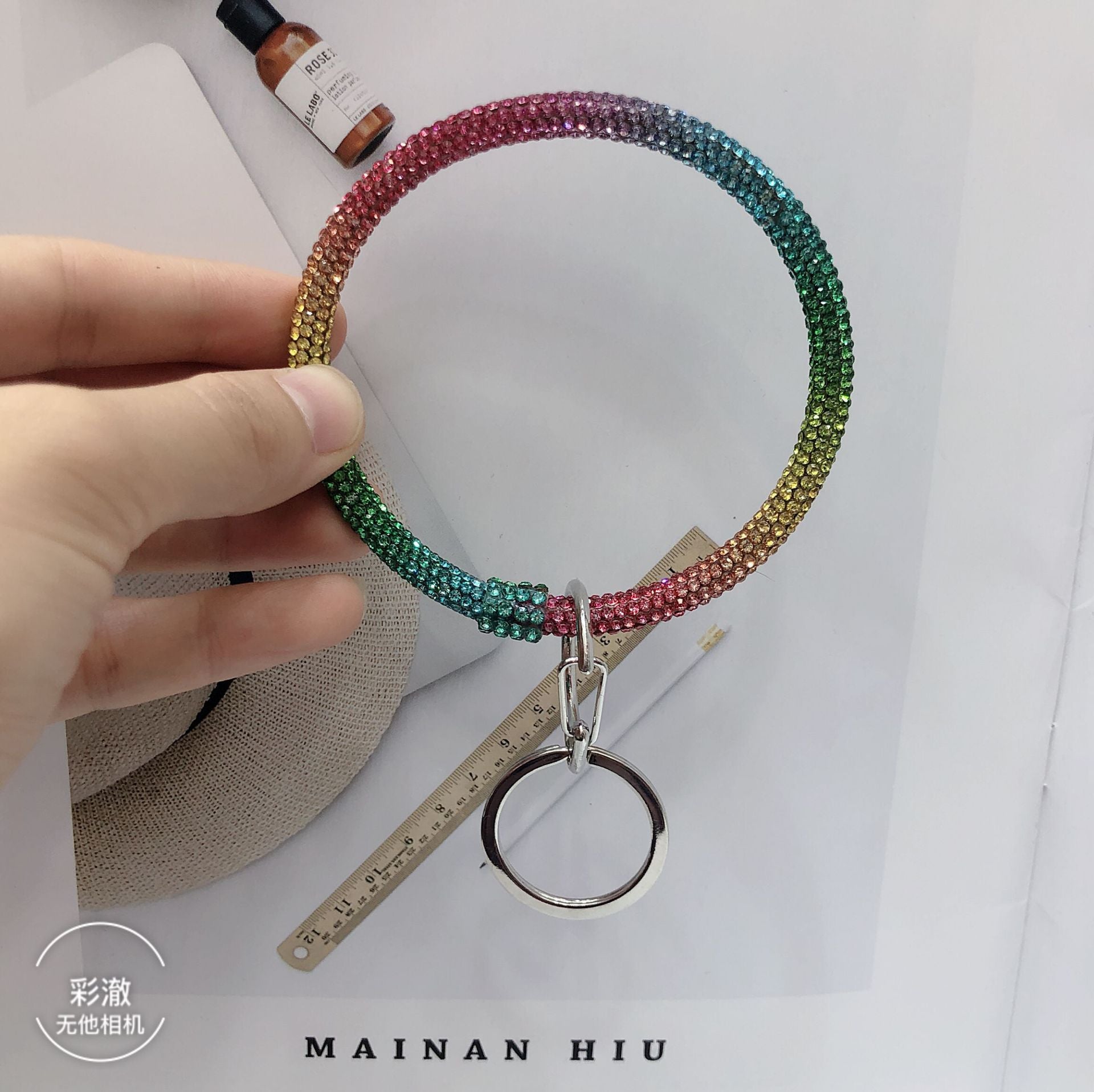 Wholesale Rhinestone Leopard Print Key Ring - Fashion Accessory for Everyday Carry