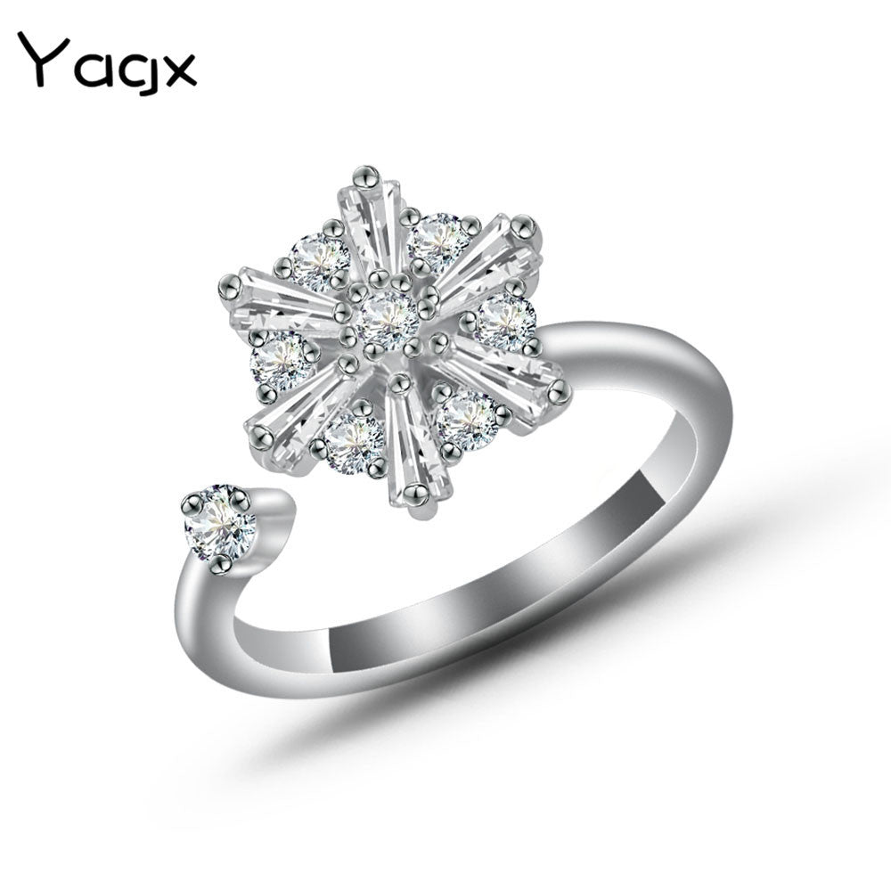 Wholesale Snowflake Zircon Open Ring ACC-RS-MiYi011