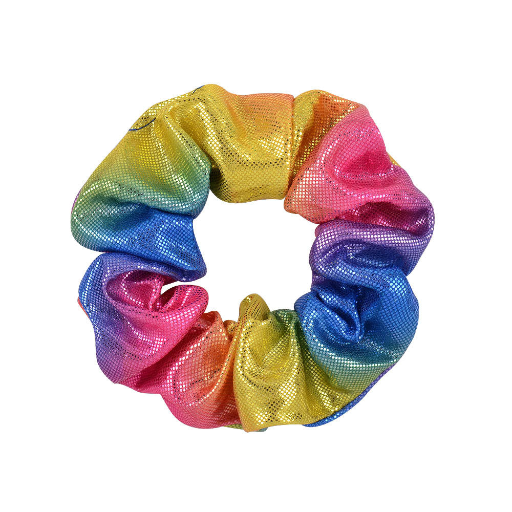 Wholesale 12pcs 16-color Hot Stamping Two-color Gradient Laser Fabric Hair Scrunchies ACC-HS-YaLun003