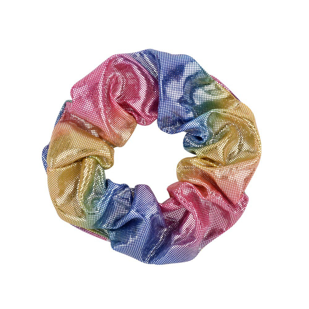 Wholesale 12pcs 16-color Hot Stamping Two-color Gradient Laser Fabric Hair Scrunchies ACC-HS-YaLun003