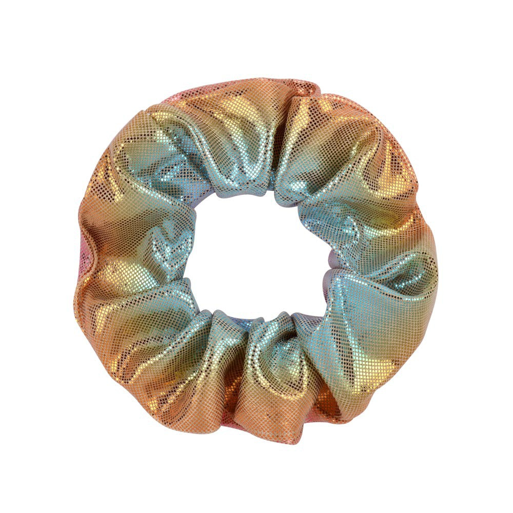 Wholesale 12pcs 16-color Hot Stamping Two-color Gradient Laser Fabric Hair Scrunchies ACC-HS-YaLun003