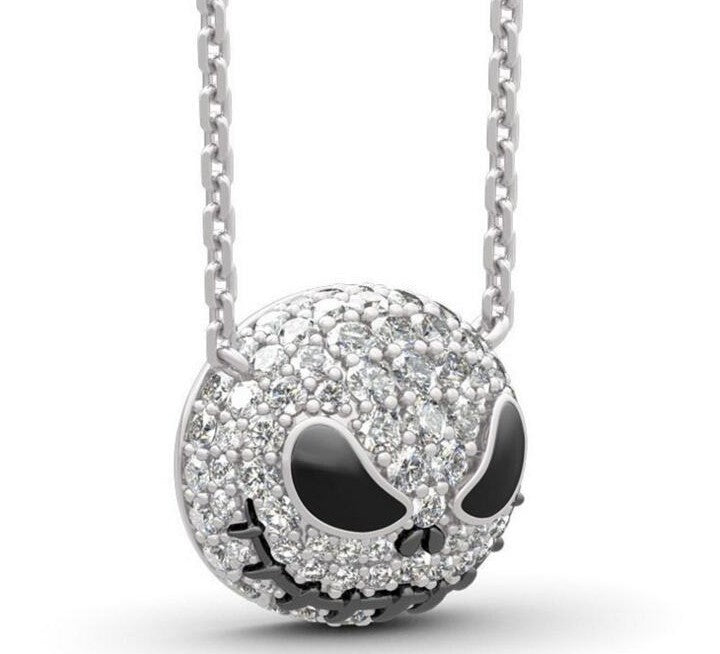 Wholesale Skull Demon Drop Oil Rhinestone Necklace and Earring Set,  Stylish Gothic Fashion Jewelry Accessory