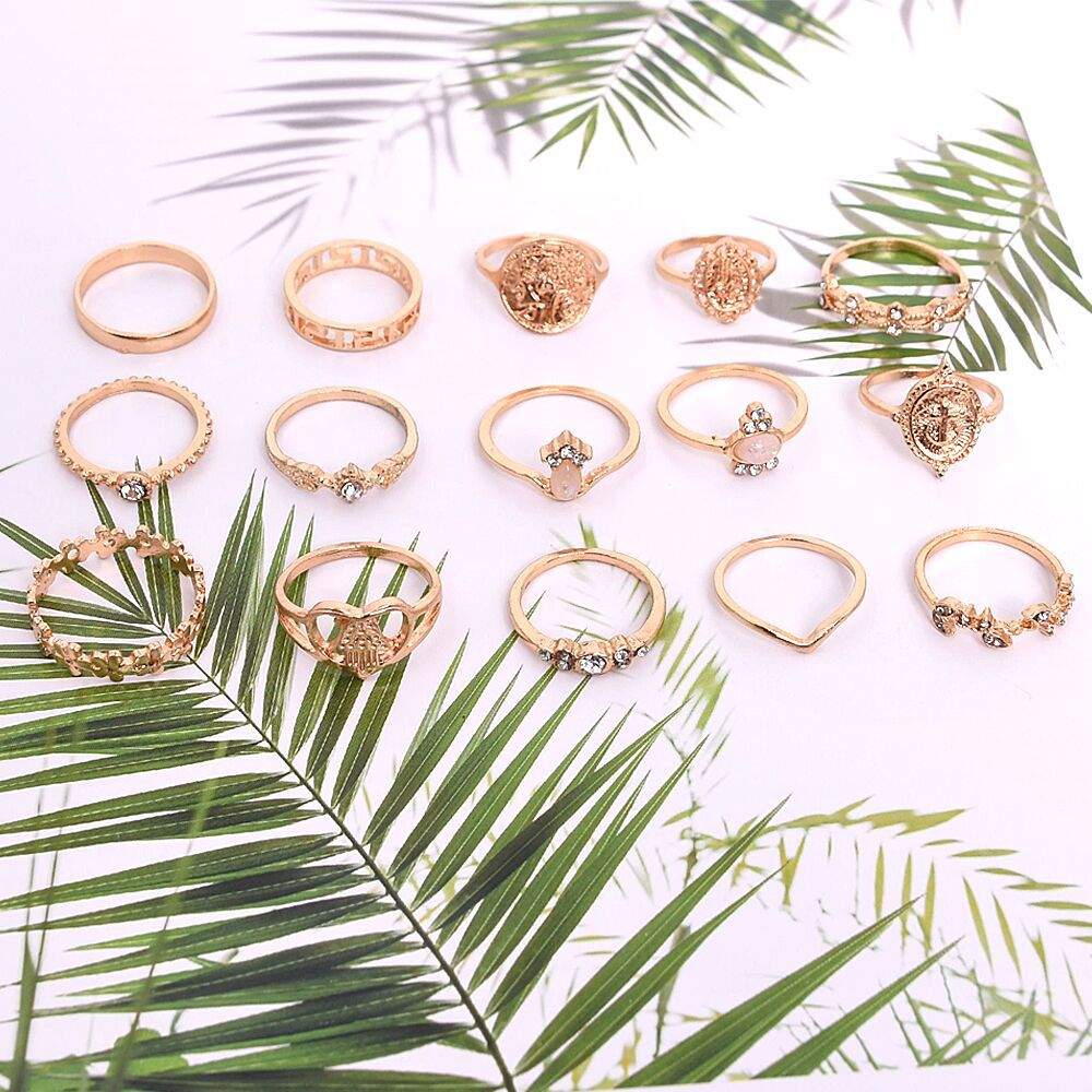 Wholesale vintage cross gold coin ring love alloy women' s diamond ring