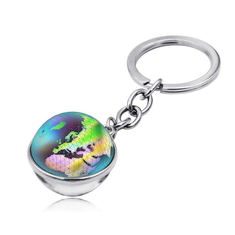 Wholesale Map Globe Double-sided Glass Ball Keychain ACC-KC-JiaYun005