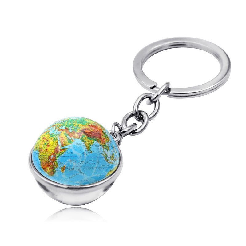Wholesale Map Globe Double-sided Glass Ball Keychain ACC-KC-JiaYun005