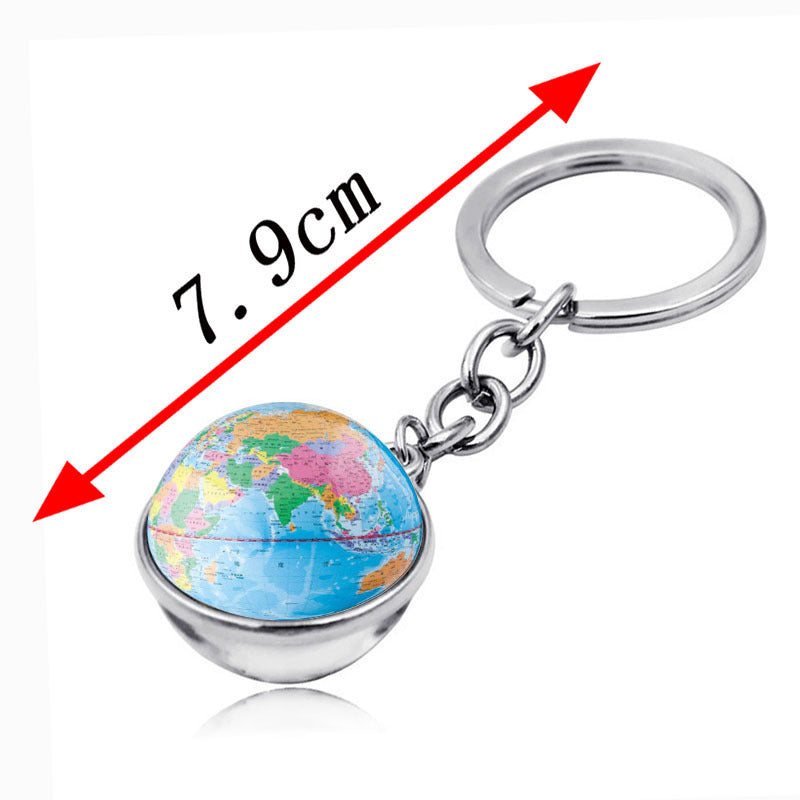 Wholesale Map Globe Double-sided Glass Ball Keychain ACC-KC-JiaYun005